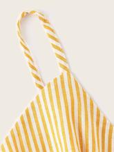 Striped Shirred Ruffle Hem Cami Top
