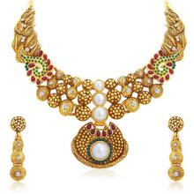 Sukkhi Glimmery Gold Plated Necklace Set for Women