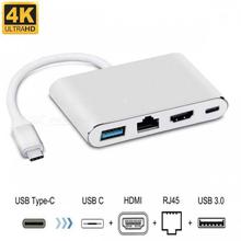 USB 3.1 type-C adapter to USB3.0 with HDMI, RJ45, type C connections