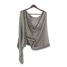 Creation Brown/Grey Check Printed Super Soft Shawl - Unisex