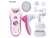 KM 3066 Kemei 6 in 1 Electric Rechargeable Shaver Epilator Razor professional Face Washing Cleanser Set Epilator for Lady