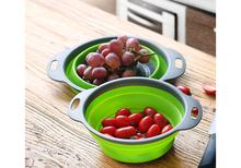 Foldable Silicone Colander Fruit Vegetable Washing Basket Drainer Kitchen Tool