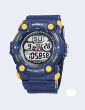 Black Dial Digital Unisex Watch - (Blue/Yellow)