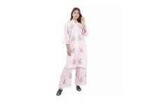 Baby Pink Floral Embroidered Kurti with Palazzo Set For Women