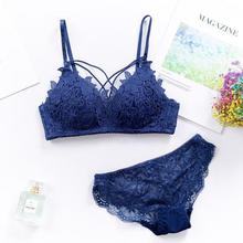 DERUILADY Lingerie Set Lace Embroidery Bra Set Women