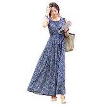 High Quality Vintage Floral Women Summer Boho Long Maxi