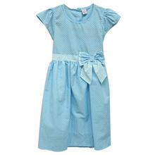 Blue Polka Dotted Frock For Girls