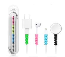 New Spiral Twist Silicone Cable Protector 4 in 1 Color Cable Protector Mobile Charger Cable Headphone Wire Protector