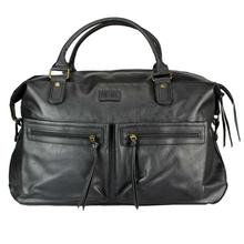 Black Front Pocket Matte Travel Duffle Bag