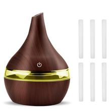 300ML USB Electric Aroma Air Diffuser Wood Ultrasonic Air Humidifier