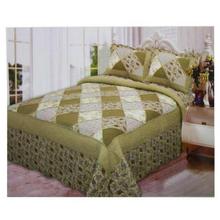 Dark Green Printed Cotton Bedsheet With Pillow Cover