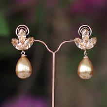 Beige Faux Pearl Fall Earrings