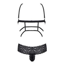 SALE- Women Sexy Lace Bra Set Transparent Racerback Strap Bra Low