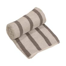 Grey/White Striped Bath Towel - Medium