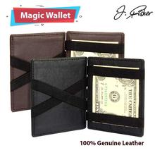 Combo of Pure Leather Magic Wallets- Black/Brown