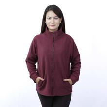 Plum Front Zippered Polar Fleece Jacket-MJK1076