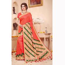 Green Kanjivaram Banarasi Silk Saree with Blouse Piece for Party, Wedding, Festival and Causal