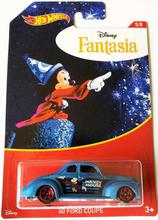 Hot Wheels Blue Disney Mickey Mouse 'Fantasia' #5 '40 Forde Coupe Car - FKD66