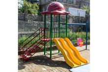 Double Sided Swing With Drum Set Outdoor Play Equipment