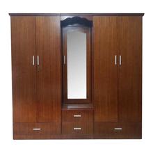 Brown Furniture Block Board 5-Door Wardrobe With Dressing Table