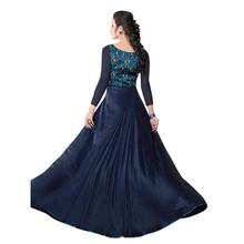 Stylee Lifestyle Blue Satin Embroidered Gown (1324)