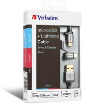 Verbatim Micro USB and Lightning 2in1 Cable (65362)