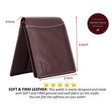 HORNBULL Men's Leather Wallet and Belt Combo(BW4595_Brown)