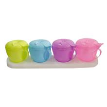 Pack Of 4 Multicolored Plastic Masala Box