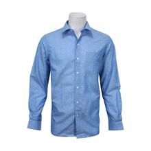 John Players Blue Cotton Solid Slim Shirt For Men - JP32SFS18071