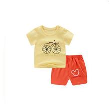 Children's Short Sleeved Summer Suit Yellow (Em16-306)