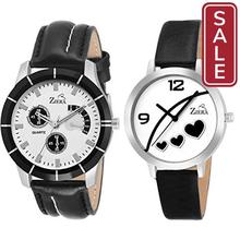 SALE-Ziera Analogue White Dial Men's & Women's Couple