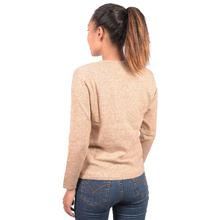 Brown V Neck Pullover Sweater for Women