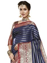 Stylee Lifestyle Navy Blue Banarasi Silk Jacquard Saree - 2126