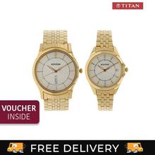 Titan White Dial Analog Couple Watch - 16362565YM01