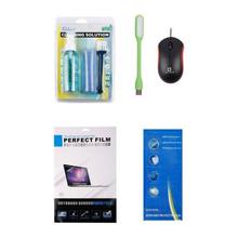 Combo Of Screen Guard + Keyboard Guard + USB Mouse + LED Light + Cleaning Kit For 14.6" Laptop