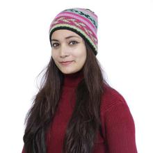 Multicolor Printed Mix Cashmere Cap For Women