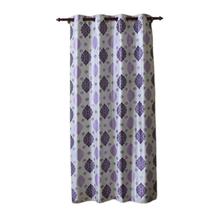 Abstract Design Cotton Fabric Window/Door Curtain - (Purple/Green Blue)