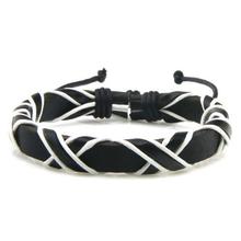 Men Bracelet Punk Black/Brown/Blue/Lake Blue Braided Leather Bracelet Bangle Male Accessories Jewelry Black Leather Bracelets