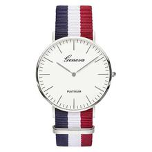 Top Luxury Brand Stripe Nylon Band Watch Men Quartz Wristwatch