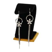 Ampersand Metal Chain Stone Studded Tassel Earrings For Women - FY-060801