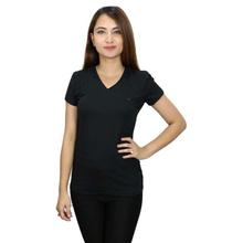 CVT2001 Solid V-Neck T-Shirt- Black