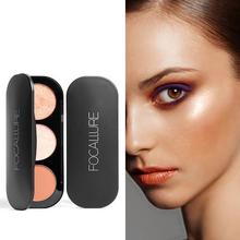 FOCALLURE New Arrivel 3 Colors Blush&Highlighter Palette