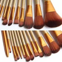 Foundation Brush - Set of 12 & Beauty Puff Blender (4 Pcs)