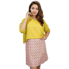 Yellow/Red Printed Mini Dress For Women