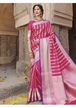 Stylee Lifestyle Magenta Banarasi Silk Jacquard Saree - 2298