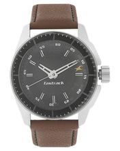 Black Dial Leather Strap Watch