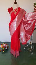 Marvellous Red Design Silk Saree with Zari Border along with Blouse Piece