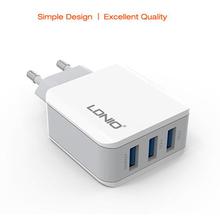 New Good Quality LDNIO 3.4A A3303 3-Port AUTO-ID Travel Charger Dock Color White