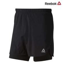 Reebok Black Run Essentials Two-In-One Shorts For Men - DU4307