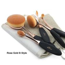 5pcs Oval Makeup Brush Professional Foundation Makeup Brush Set